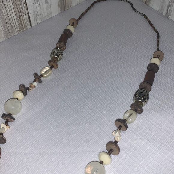 Vintage Tribal Native Boho Long Chunky Beaded Long Necklace 36”-39” Adjustable - Picture 11 of 12